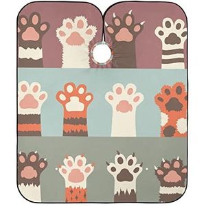 Kapsel Schort Jurk Leuke Kat Poot Schort Verstelbare Salon Jassen Professionele Kapper Jurk Voor Kinderen Kappers Snijden