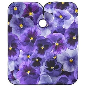 Kappersschort Paars Violet Bloemen Aquarel Verf Salon Cape Verstelbare Kapper Schort Cape Waterdichte Haar Snijden Cape Voor Kapper Kleurplaten Mannen