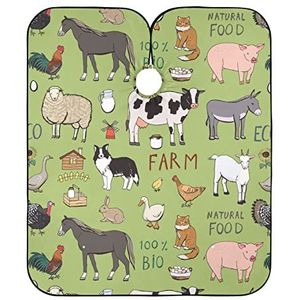 Haar Knippen Cape Boerderij Dieren Aquarel Verf Kapper Kapper Cape Vlekbestendig Kapper Jurk Antistatische Styling Capes Voor Kapper Kapper Kapsel Kinderen