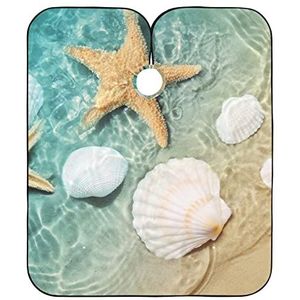 Kapsel Cape Zeester Shell Zomer Strand Aquarel Verf Kapper Schort Gepersonaliseerde Haar Knipjurk Unisex Kappers Cape Voor Snijden Mannen Kapper