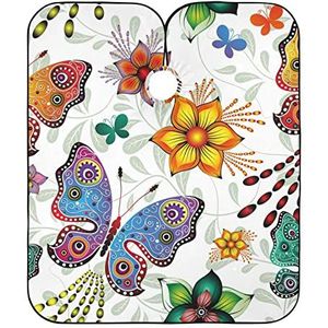 Kapper Schort Cape Retro Vlinder Aquarel Verf Kappers Cape Antistatische Kappers Jurk Waterdicht Haar Snijden Schort Voor Salon Kinderen Kleurplaten