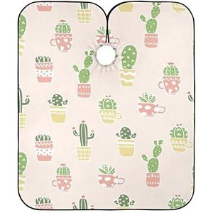 Kappersschort Cactus Aquarel Verf Schort Antistatische Kapper Schort Vlekbestendig Salon Jassen Voor Vrouwen Familie Kleurplaten