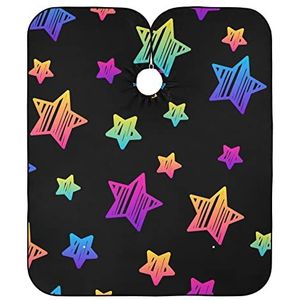 Kappers Jurk Regenboog Sterren Kapper Cape Doek Verstelbare Kapper Jurk Waterdichte Kapper Schort Voor Kleuren Kids Styling