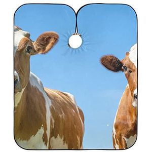 Kappers Salon Cape Blue Sky Koeien Kapsel Cape Verstelbare Kappers Schort Vlekbestendige Kapper Cape Voor Kleuring Familie Haar Knippen