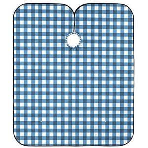 Salon Cape Donkerblauw Plaid Kappers Professionele Kappers Salon Cape Gepersonaliseerde Haar Snijden Jurk Voor Mannen Vrouwen Salon