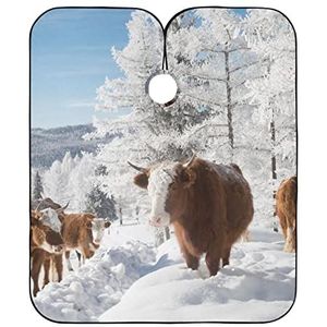 Kapper Schort Highland Farm Koeien Haar Snijden Cape Verstelbare Kapsel Schort Jurk Waterdichte Kapper Kapper Cape Voor Kinderen Salon Styling