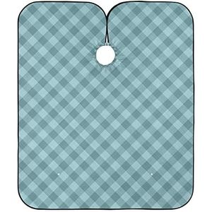 Salonjurken Donkergroen Plaid Kapper Kapsel Cape Waterdichte Haar Snijden Jurk Verstelbare Kapper Schort Cape Voor Kinderen Kleurplaten Snijden