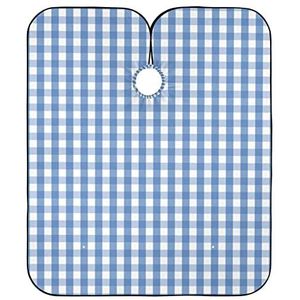 Kappers Cape Blauw En Wit Plaid Kappers Schort Waterdichte Kapper Cape Unisex Kappers Schort Voor Familie Kapsel Snijden