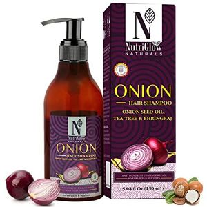 Nutriglow Natural's Onion Hair Shampoo with Bhrigraj Oil for Anti Dandruff, Anti Hair Fall, Deep Nourishment, 150Ml