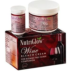 Nutriglow Wine Bleach Cream with Grape Extracts for Blemish Free Fair Complexion, Tan Remove, Glowing Skin, 43Gm