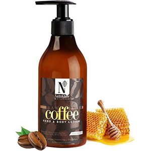 Nutriglow Natural's Raw Irish Coffee Hand and Body Lotion with Honey & Shea Butter for Instant Skin Smoothening, Skin Purifying, No Sulphate & Silicones, 300Ml