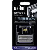 Braun Kombipack 31S Silber NEW Scherfolie + Schermesser