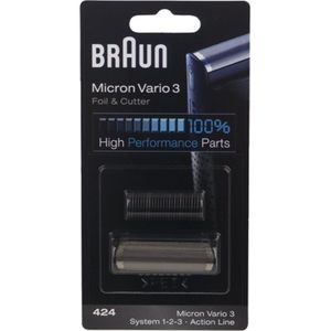 Braun - Combipack 424 - Scheeraccessoires - Zwart - Messenblok en Scheerfolie