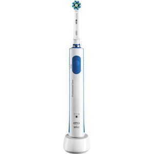 Oral-B Pro 600 CrossAction tandenborstel, wit/blauw, 1 stuk