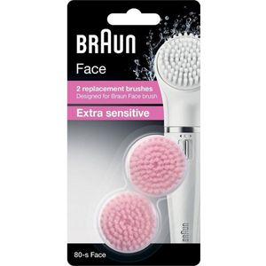 Braun Face 80-s Extra Sensitive vervangende borstelkoppen - 2 stuks