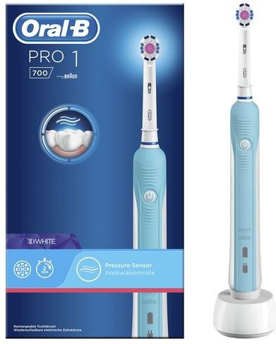 Oral-B PRO 700 Volwassene Roterende-oscillerende tandenborstel Blauw, Wit