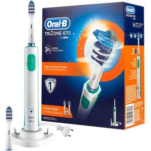 Oral B Trizone 670 CrossAction Sonische Elektrische Tandenborstel + 2 Vervangende Koppen 1 st