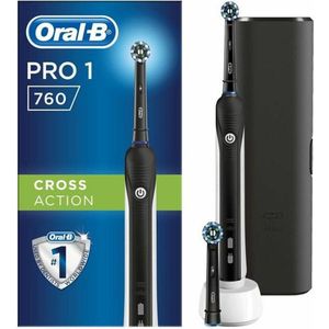 Braun Oral-B Pro 760 Elektrische tandenborstel met opzetborstel en reisetui, zwart