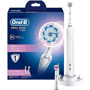 Oral-B PRO 900 Sensi UltraThin Elektrische tandenborstel, voor een zachte reiniging van het tandvlees, wit