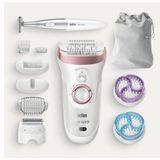 Braun Silk-épil 9 9-561 draadloze epilator, nat en droog/epil, wit en roze.