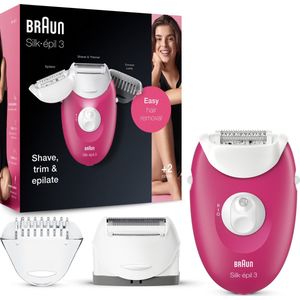 Braun Silk-épil 3 3-410 - Elektrische Epilator Voor Dames - Roze/Wit