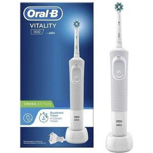 Oral-B Vitality 100 CrossAction, Erwachsener, Rotierende-vibrierende Zahnbürste, Weiß, 2 min, Akku, Integrierte Batterie