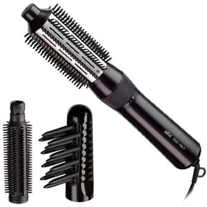 Braun Satin Hair 3 Haarborstel, luchtmodel, met warmte-instelling, ideaal voor droog haar, met volumizer en haarborstel, rond, groot en klein, AS330 zwart