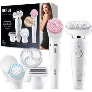 Braun Silk-épil Epilator Series 9-100 Beautyset Wit/Goud Met Flexibele Kop 1 set