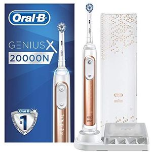 Oral-B Genius X 20000N Elektrische Tandenborstel, 6 Reinigingsmodi, USB-Reisetui, Roségoud