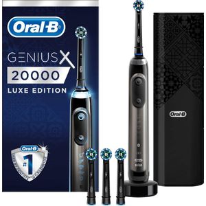 Oral-B Genius X 20000 - Luxe Edition Antracietgrijs - Elektrische Tandenborstel - 1 Handvat en 4 Opzetborstels