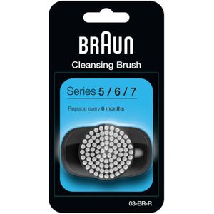 Braun EasyClick Cleansing Brush Refill voor Series 5, 6 en 7 elektrisch scheerapparaat, reinigt, exfolieert en verfijnt uw huid, voor nieuwe generatie, wit