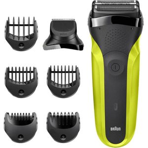 Braun Series 3 Shave&Style 300BT Elektrisch Scheerapparaat, Scheermes Voor Mannen, Zwart/Volt Green