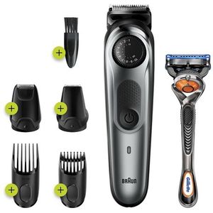 Braun BeardTrimmer BT7220 AC/Batterij 2 cm Zwart, Grijs