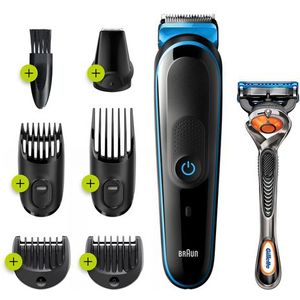 Braun MGK3245 7-in-1 Trimmer - Baardtrimmer Voor Mannen - Gezichts- En Haartrimmer - Zwart/Blauw