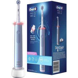 Oral-B Pro 3 - 3000 - Blauwe Oplaadbare Elektrische Tandenborstel, 1 Handvat Met Zichtbare Poetsdruksensor, 1 Opzetborstel, Ontworpen door Braun