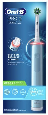 Oral-B Pro 3 - 3000 - Elektrische Tandenborstel - Ontworpen Door Braun - Blauw