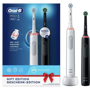 Oral-B Pro 3 3900 - Elektrische Tandenborstel  - Duoverpakking 2 stuks