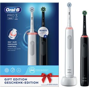 Oral-B Pro 3 3900 - Elektrische Tandenborstel - Duoverpakking 2 Stuks