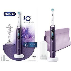 Oral-B iO - 8s - Elektrische tandenborstel, oplaadbaar, speciale editie, 1 hoogwaardig handvat, paars, Bluetooth, met revolutionaire magnetische technologie