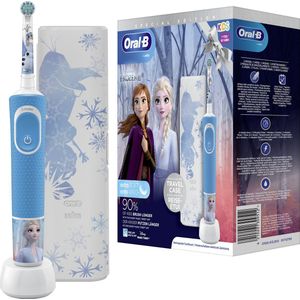 Oral-B Kids Elektrische tandenborstel, oplaadbaar, met 1 handgreep en 1 borstel, kinderen vanaf 3 jaar, voor een zachte borstel, Edition De Frozen 2