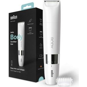 Braun Body Mini BS1000 elektrische lichaamstrimmer voor mannen en vrouwen - nat en droog - multifunctioneel - wit