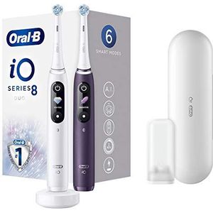 Oral-B iO 8n - Elektrische Tandenborstels Duoverpakking - Wit en Paars