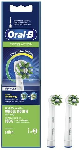 Oral-B CrossAction Clean Maximiser Brush Heads 2 stuk(s) Wit
