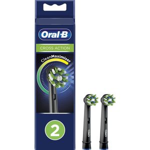 Oral-B CrossAction - Met CleanMaximiser-technologie - Opzetborstels - Zwart - 2 Stuks