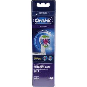 Oral-B 3D White - Met CleanMaximiser-technologie - Opzetborstels - 3 Stuks
