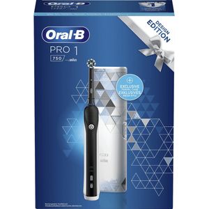 Oral-B Pro 1-750 - Oplaadbare Elektrische Tandenborstel Powered By Braun, 1 Opzetborstel, 1 Bonusreisetui