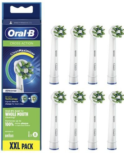Oral-B CrossAction - Met CleanMaximiser-technologie - Opzetborstels - 8 Stuks