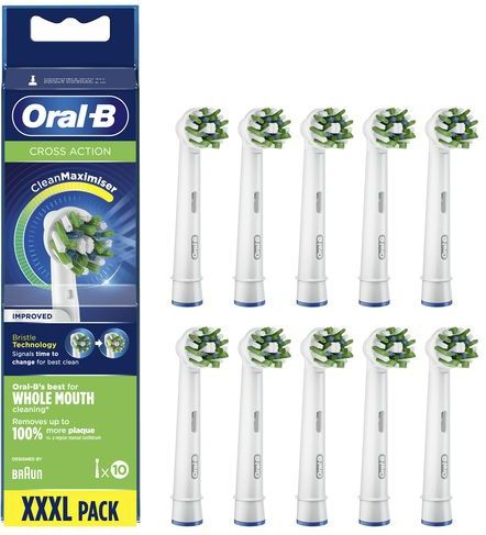 Oral-B CrossAction - Met CleanMaximiser-technologie - Opzetborstels - 10 Stuks
