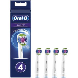 Oral-B 3D White - Met CleanMaximiser-technologie -  Opzetborstels - 4 Stuks