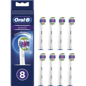 Oral-B 3D White - Met CleanMaximiser-technologie -  Opzetborstels - 8 Stuks